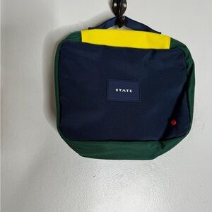 State Benson Toiletry Kit Blue Green Yellow Block Color Bag CP